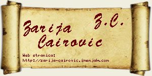 Zarija Čairović vizit kartica